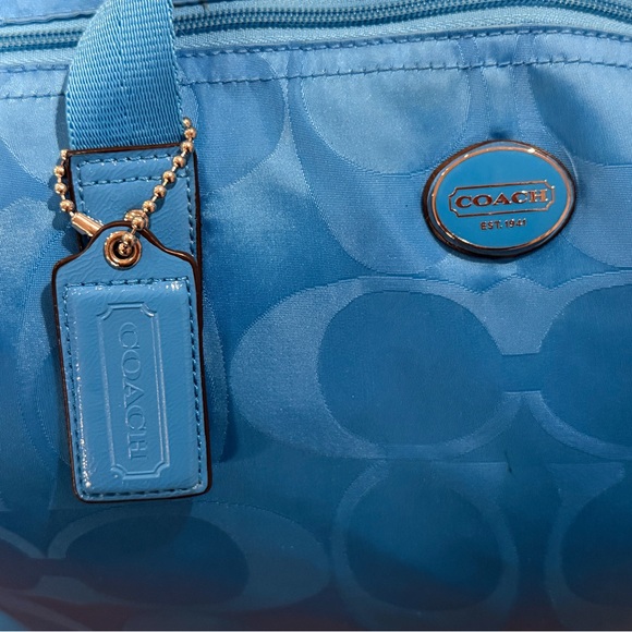 Coach Getaway Signature Nylon Weekender Bag Set -Bright Blue - Picture 6 of 16